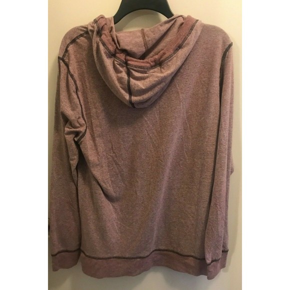 Men's size large Retrofit long sleeved hoodie lightweight light maroon colored - Picture 4 of 4